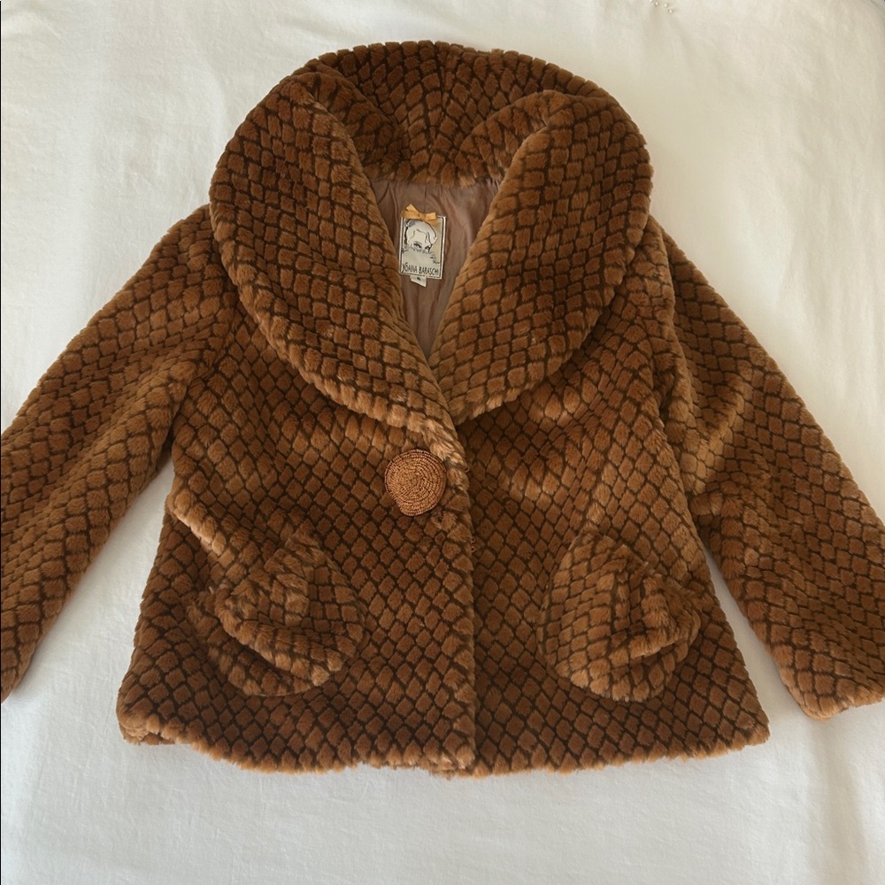 Yoana Baraschi Textured Brown Pea Coat S Lux +++ Dior vibes